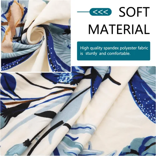 Vista 28 de hyha Fundas de cojín de sofá estampadas, fundas de sofá florales lavables para sofás con 2 cojines, fundas de cojín de patrón elástico para muebles
