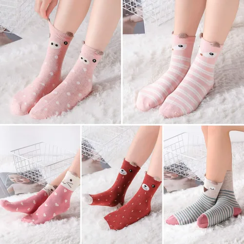 Vista 4 de Calcetines de vestir de algodón suave de moda para niños y niñas