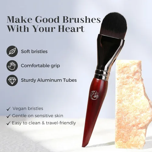 Vista 6 de ENERGY Brocha de base para maquillaje líquido, máscara facial de bricolaje de cerdas suaves de alta calidad, cepillo de contorno facial para mezclar