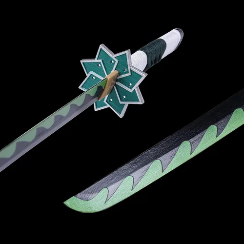 Vista 5 de ziqing Espada para cosplay de Demon Slayer hecha a mano, Katana de 31 pulgadas con múltiples estilos para elegir