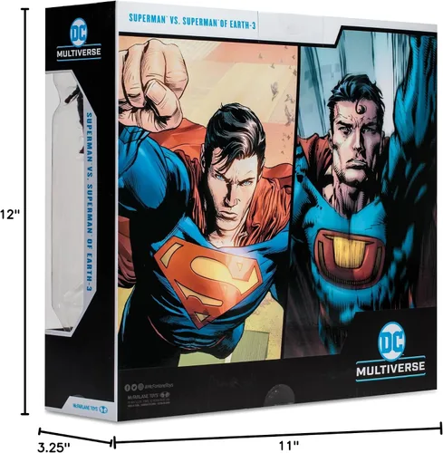 Vista 18 de McFarlane Toys - DC Multiverse Superman vs Superman de la Tierra-3 con Atomica 7in Figura 2pk