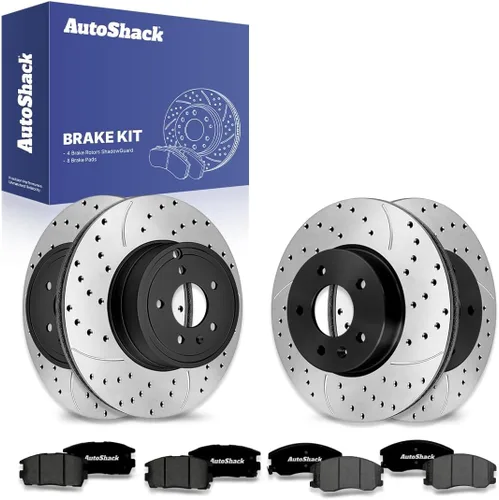 Vista 8 de AutoShack Kit de Rotores de Freno Delanteros y Traseros con Pastillas de Freno Cerámicas de Reemplazo para Saturn Vue, Pontiac Torrent, Suzuki XL-7