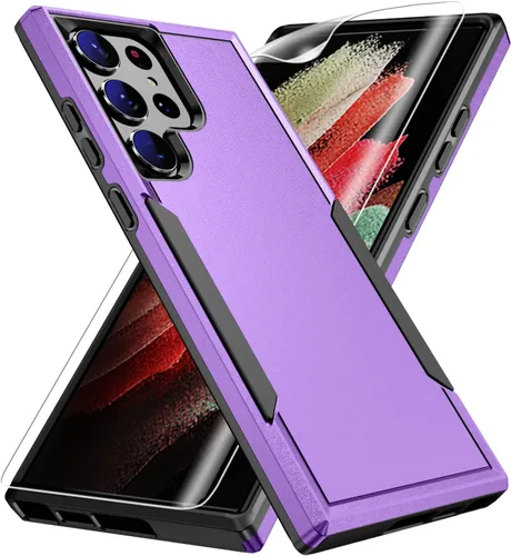 Vista 8 de Funda para S23 Ultra, con protector de pantalla HD [probada contra caídas de grado militar], resistente, resistente, a prueba de golpes, para Galax