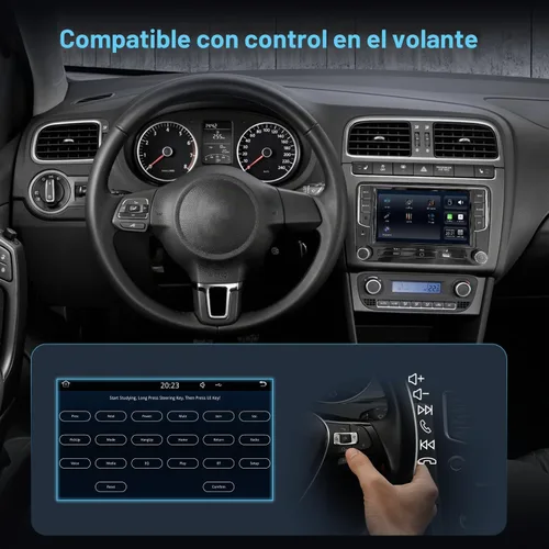 Vista 6 de Estéreo auto inalámbrico del coche de CarPlay Android para VW, 7" radio doble DIN Fits Golf Passat Jetta Tiguan, Navigation, hands-free calls