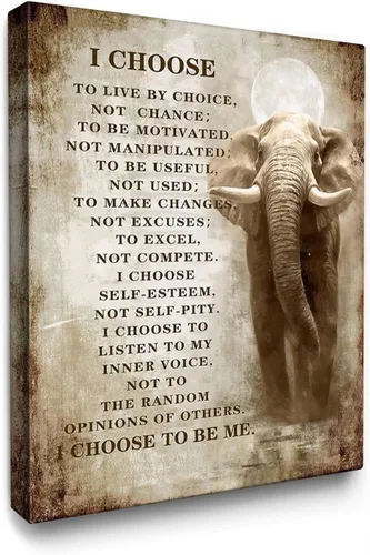 Vista 10 de Luslya Lienzo de elefante cristiano para pared, imagen motivacional de elefante, decoración de pared enmarcada, citas inspiradoras, pósteres