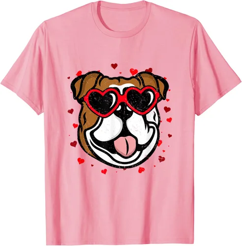 Vista 63 de Bulldog Valentine - Camiseta para amantes de las gafas de sol para perros, Negro