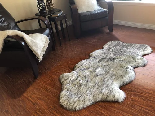 Vista 66 de LAMBZY Alfombra de piel de oveja auténtica, parte inferior gruesa y fuerte, fácilmente lavable, resistente a las manchas, perfecta para sala