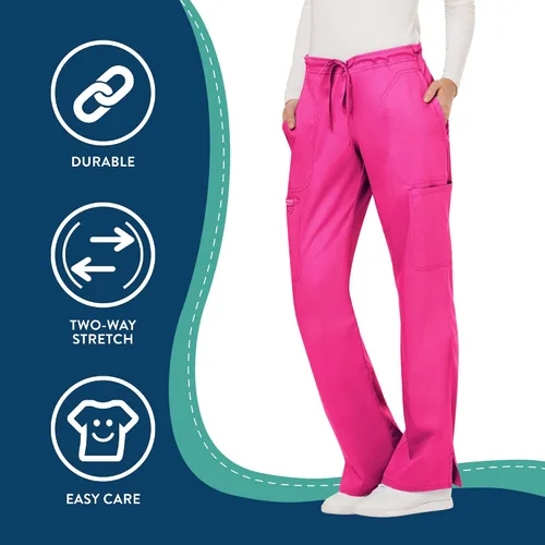 Vista 4 de Cherokee - Pantalones quirúrgicos elásticos Workwear Revolution WW120 para mujer, suaves y con cordón ajustable