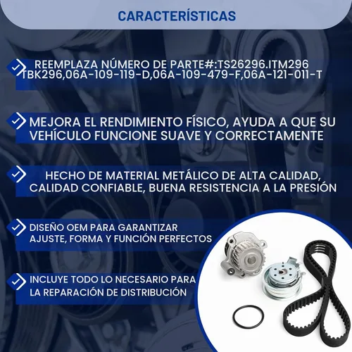 Vista 4 de Bomba de agua de correa dentada para 1998 1999 2001 2002 2003 2004 2005 para VW para Volkswagen para escarabajo para golf para Jetta 2.0L SOHC Eng.