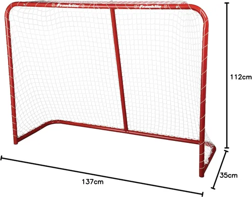 Vista 8 de Franklin Sports Red juvenil de hockey callejero - Portería de hockey de acero para interiores y exteriores para niños Roller Street - 54 pulgadas