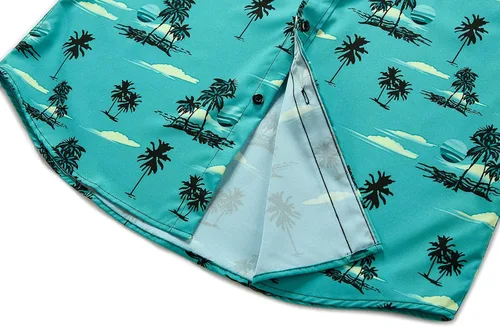 Vista 8 de ENVMENST Hawaiian Shirt for Men Short Sleeve Beach Printed Summer Button Down Aloha Shirt(S-3XL)