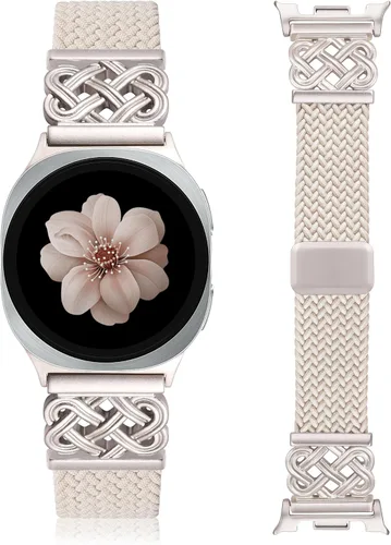 Vista 16 de Correa trenzada magnética compatible con Samsung Galaxy Watch 8 7 6 5 4 FE de 40mm 44mm/8 6 Classic/5 Pro/4 Classic/3 de 41mm/Active 2 para mujeres
