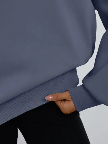 Vista 5 de Trendy Queen - Sudaderas para mujer, sudaderas con capucha de gran tamaño, cuello redondo, suéteres cómodos para otoño e invierno, ropa a la moda