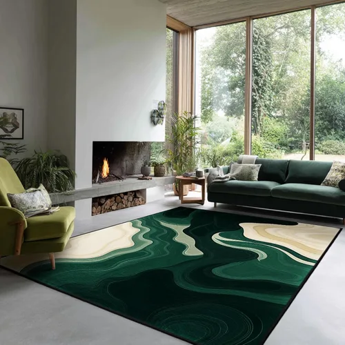 Vista 12 de Alfombra de entrada lavable verde de 2 x 3 pies, alfombra decorativa de mármol abstracto, alfombra pequeña antideslizante para puerta de entrada