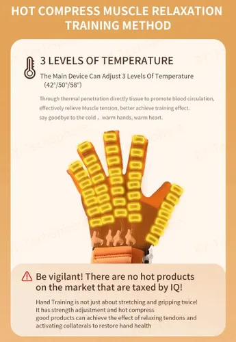 Vista 4 de Guantes robóticos de rehabilitación de terapia de calor para accidente cerebrovascular, hemiplejia, recuperación de manos, guante de robot calentado