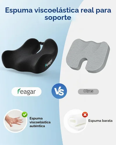 Vista 5 de Cojín de asiento para silla de oficina - Cojín de espuma viscoelástica para Negro