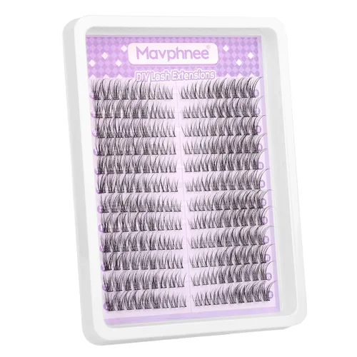Vista 8 de Extensiones de pestañas en racimo naturales DIY, extensiones de pestañas en racimo con curva C, extensiones de pestañas en racimo para ojo de gato