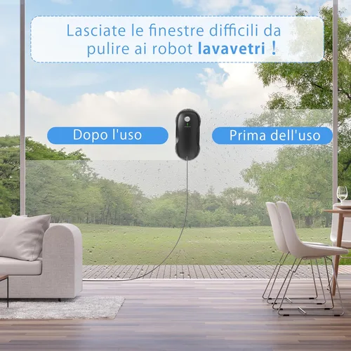 Vista 3 de Tosima Robot Limpiador de Ventanas W2, Limpieza Automática con Planificación Inteligente de Ruta, Potencia de Succión de 3800 Pa, Tecnología