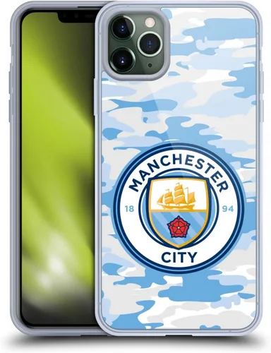 Vista 252 de Head Case Designs Funda de gel con licencia oficial del Manchester City Man City FC Blue Moon Badge Camou [protección de grado militar] compatible