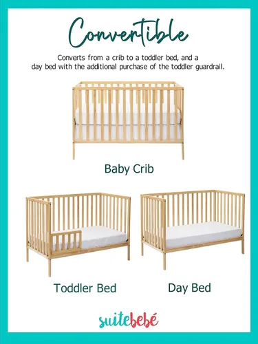 Vista 6 de Suite Bebe Palmer - Cuna convertible 3 en 1, envío rápido, natural