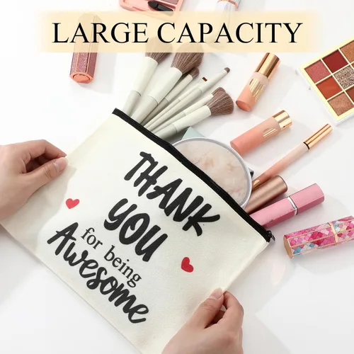 Vista 4 de Coume 12 Piezas Bolsa de Maquillaje de Agradecimiento para Mujeres, Regalo Inspirador de Apreciación para Compañera de Trabajo, Profesora