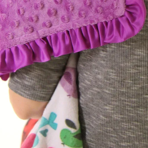Vista 7 de Manta reversible para bebés y niñas, tela minky velboa (elige el color)