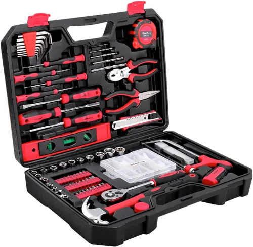 Vista 9 de KingTool Kit de herramientas de reparación para el hogar - 149 piezas, juego básico de herramientas de reparación para el hogar, juego