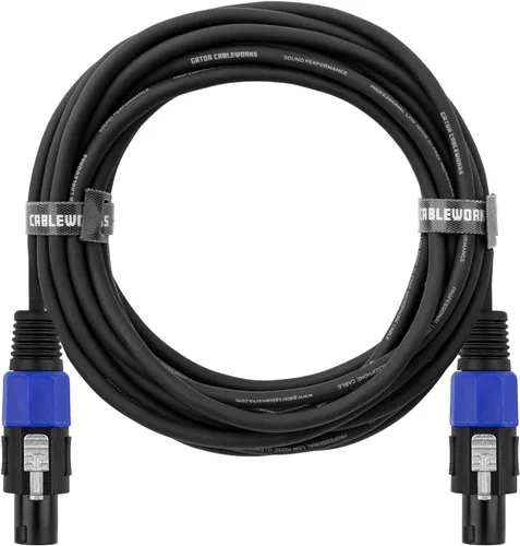 Vista 8 de Cableworks Por Gator Cases Backline Series Conector de bloqueo giratorio estándar de 25 pies a conector de bloqueo giratorio Cable de altavoz