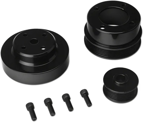 Vista 4 de Poleas de tracción inferior; Negro (finales 01-04 Mustang GT)