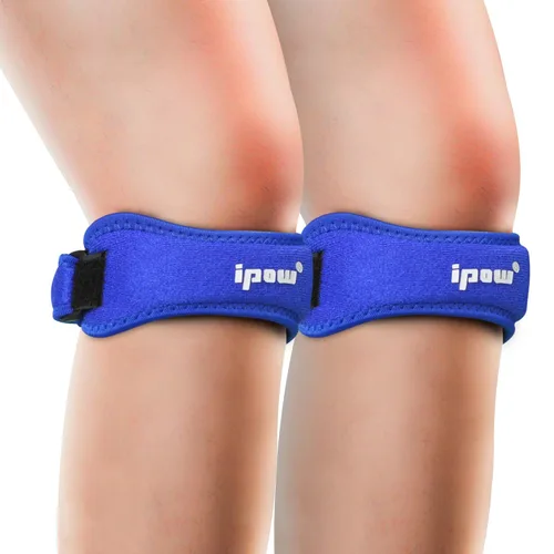 Vista 7 de IPOW - 2 bandas pequeñas de estabilización de rótula para rodillas para adolescentes y niños, banda para rodilla para fútbol, baloncesto, correr