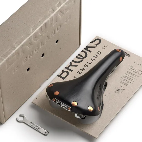 Vista 8 de Brooks England Swift, Racing Leather Saddle with Hand-Hammered Copper Rivets