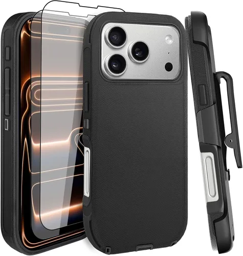 Vista 7 de Funda para iPhone 11 con Clip para Cinturón, Soporte y 2 Protectores de Pantalla, Protección Completa Resistente, Funda a Prueba de Golpes y Caídas
