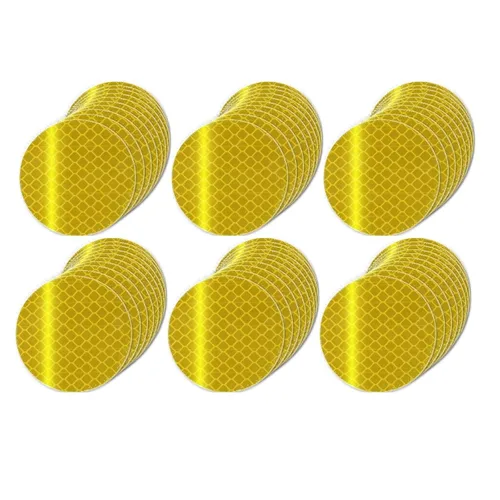 Vista 151 de Pegatinas reflectantes 1 pulgada de diámetro Redondas Reflectoras, Cinta adhesiva impermeable al aire libre de alta visibilidad (80 piezas)