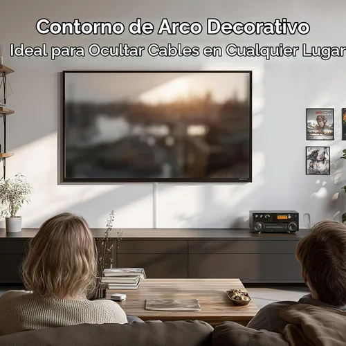 Vista 4 de Kit de ocultación de cables Delamu para pared con adhesivo, cubierta de alambre de múltiples funciones, 42.5 pulgadas para ocultar cables en Blanco