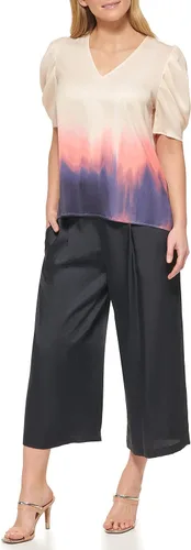 Vista 2 de DKNY Blusa de manga abombada para mujer Easy Everyday Top