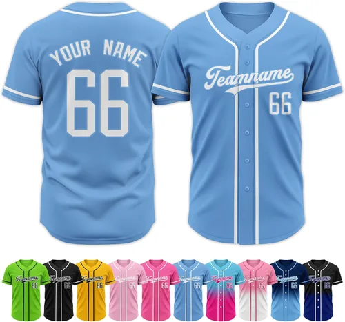 Vista 20 de Custom Baseball Jersey Stitched Personalized Name Number Baseball Shirts Sports Uniform for Men Women Boy