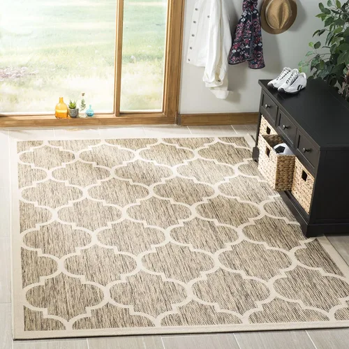 Vista 20 de SAFAVIEH Courtyard Collection - Alfombra decorativa de 2 x 3 pies 7 pulgadas, verde oscuro y beige, no desprende pelusa y de fácil cuidado