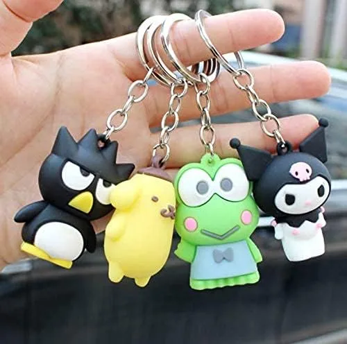 Vista 4 de SLC 7 piezas de llavero de dibujos animados lindo Kuromiii llavero melodyyy figura juguetes llavero colgantes accesorios, Multicolor