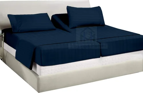 Vista 13 de Juego de sábanas divididas tamaño Queen para cama ajustable, juego de sábanas divididas de 5 piezas para cama Queen dividida de 600 hilos, 100%