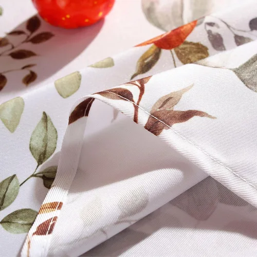 Vista 4 de Mantel rectangular con estampado de calabaza en acuarela de otoño, mantel rectangular de poliéster para otoño, resistente al agua, sin arrugas