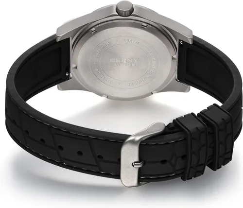 Vista 4 de BERNY Reloj automático de titanio para hombre, relojes de pulsera clásicos para hombre