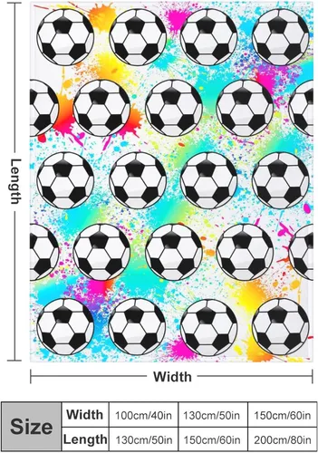 Vista 3 de Manta de Fútbol Manta de Pelota de Fútbol Mantas de Franela Suave y Ligera Cálida y Acogedora Manta de Fútbol Regalo para Fanáticos