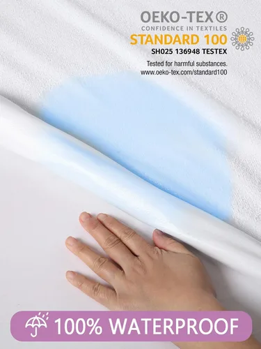 Vista 3 de Protector de colchón individual XL para dormitorios universitarios, funda impermeable para cama de hospital, tamaño individual extra largo
