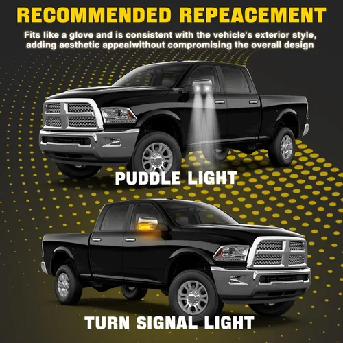 Vista 2 de Bombilla LED para espejo lateral, bombilla de señal de giro, cubierta de lente para Dodge Ram 1500 2009-2011 2012 2013 2014 2015 2016 2017 2018 Ram