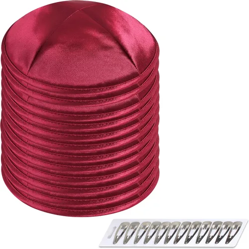 Vista 57 de Zion Judaica Deluxe Satin Kippah Yarmulkes para niños, adolescentes y adultos, 6.25 pulgadas, opciones multicolores, diseño de 4 paneles Negro