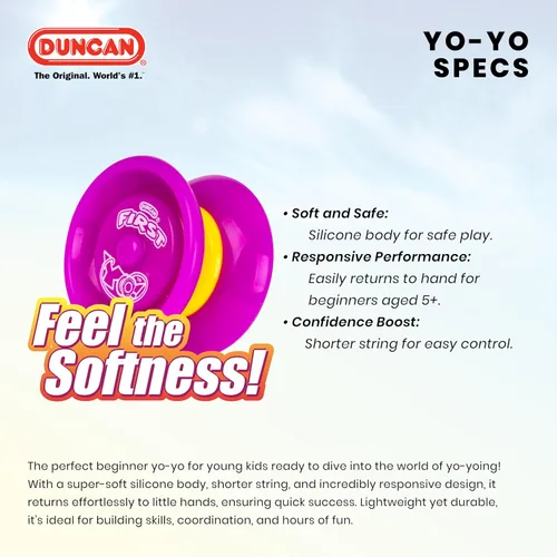 Vista 4 de Duncan Toys First Yo! - Mejor Yo-Yo Principiante para Niños, Yo Yo Sensible, Juguetes YoYo - Azul/Verde Azul y verde