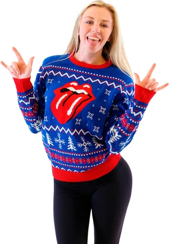 Vista 3 de Rolling Stones Suéter de Navidad feo con lengua clásica para adulto