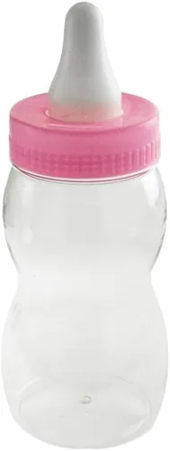 Vista 2 de Homeford Jumbo Botella de Leche Banco de Monedas para Baby Shower, Contenedor de Plástico, 25 cm, Azul Claro