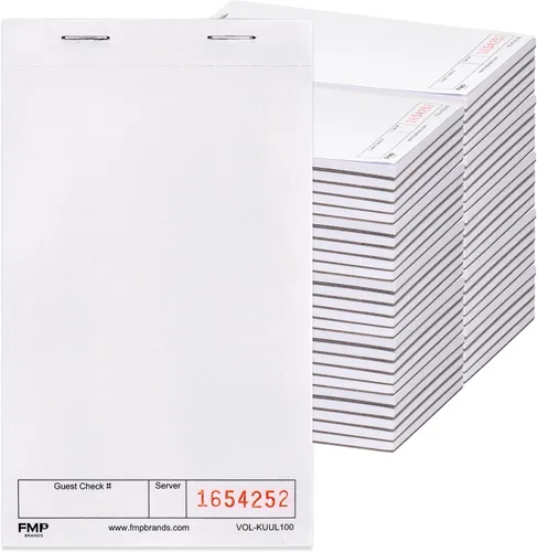 Vista 8 de FMP Brands Paquete de 5 blocs de cheques de invitados, bloc de notas de servidor para camarera, bloc de notas de servidor para camarera, bloc
