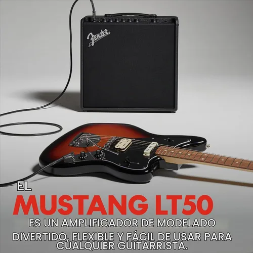 Vista 8 de Fender Mustang LT50 - Amplificador de guitarra, 50 vatios, con 2 años de garantía, 30 efectos preestablecidos con interfaz de audio USB